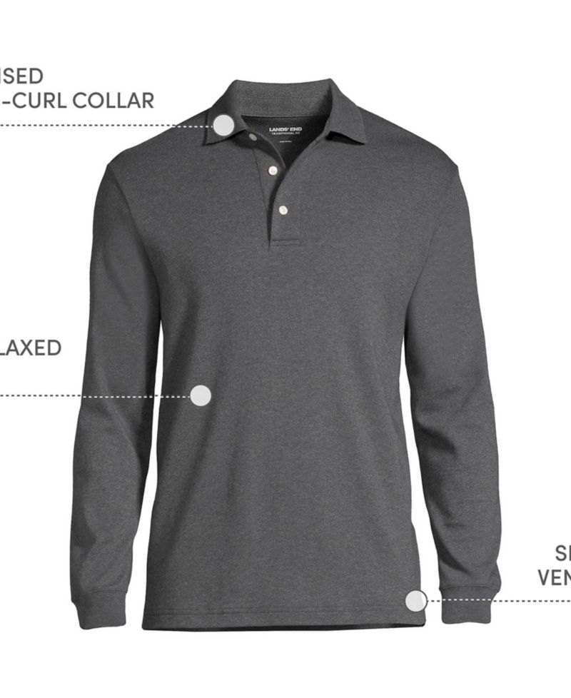 Men's Long Sleeve Cotton Supima Polo Shirt