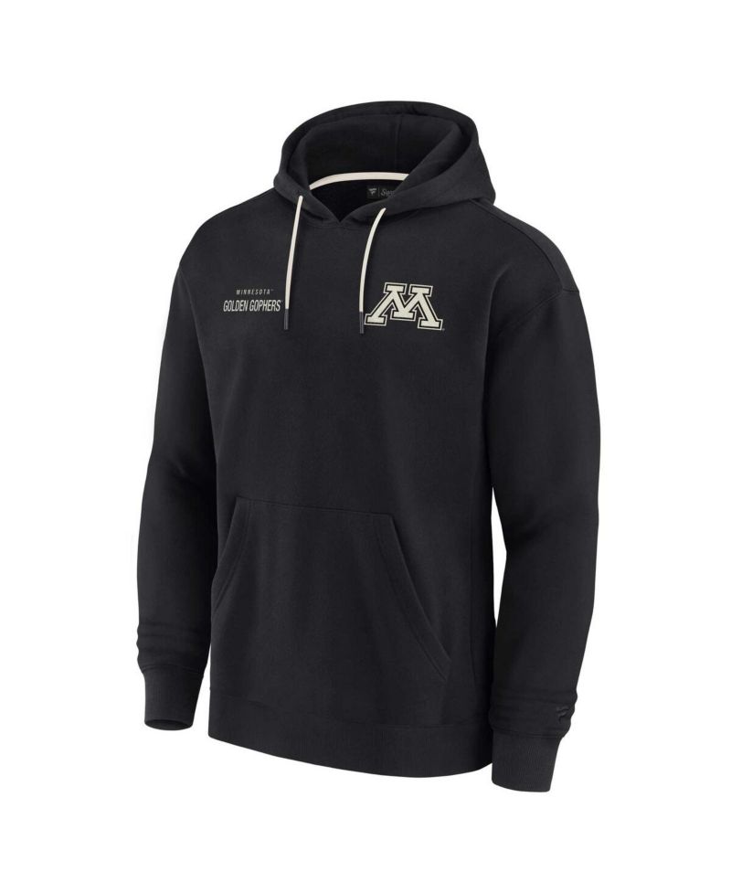 Men's and Women's Black Minnesota Golden Gophers Super Soft Fleece Pullover Hoodie