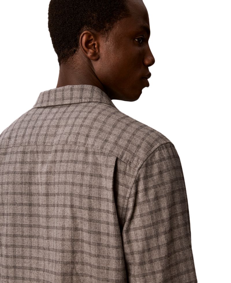 Men's Melange Flannel Classic-Fit Button-Down Shirt