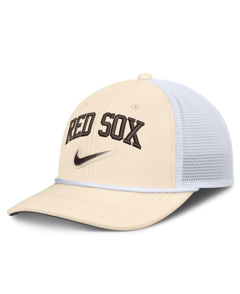 Men's Natural/White Boston Red Sox Rise Dri-FIT Trucker Adjustable Hat