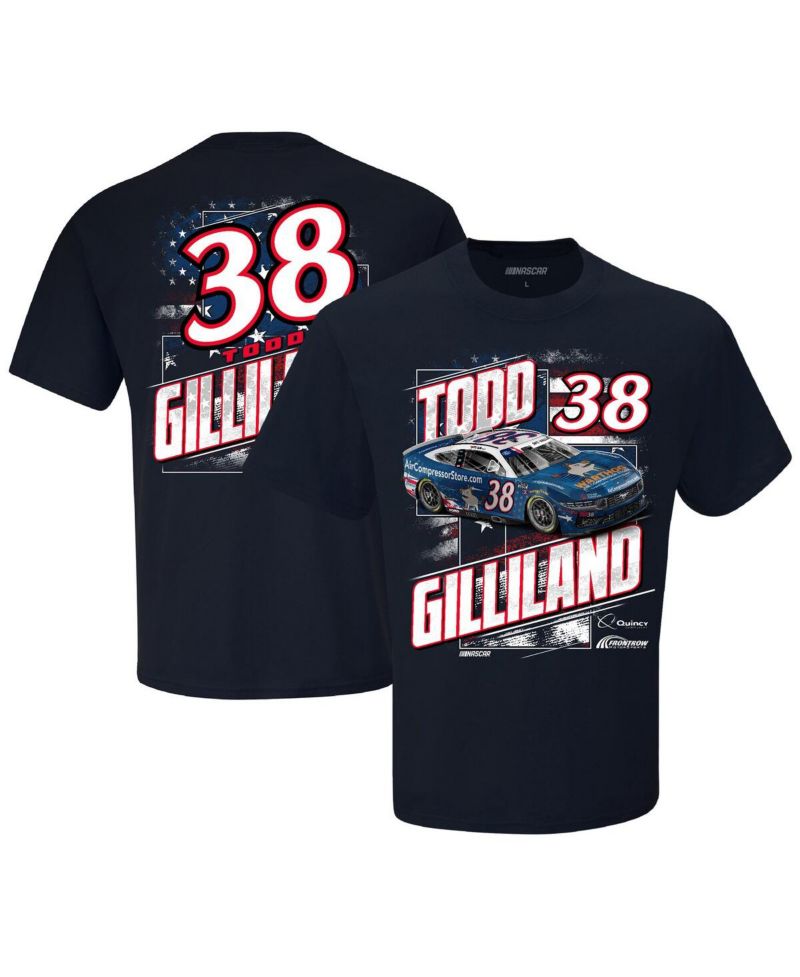 Men's Navy Todd Gilliland Quincy Compressors Patriotic Car T-Shirt