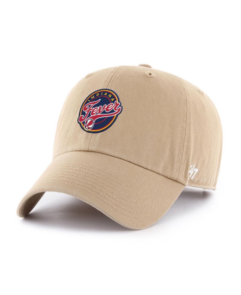 Men's Khaki Indiana Fever Core Logo Clean Up Adjustable Hat