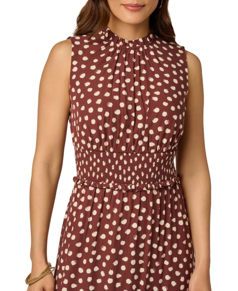 Women's Printed Smocked Maxi Dress