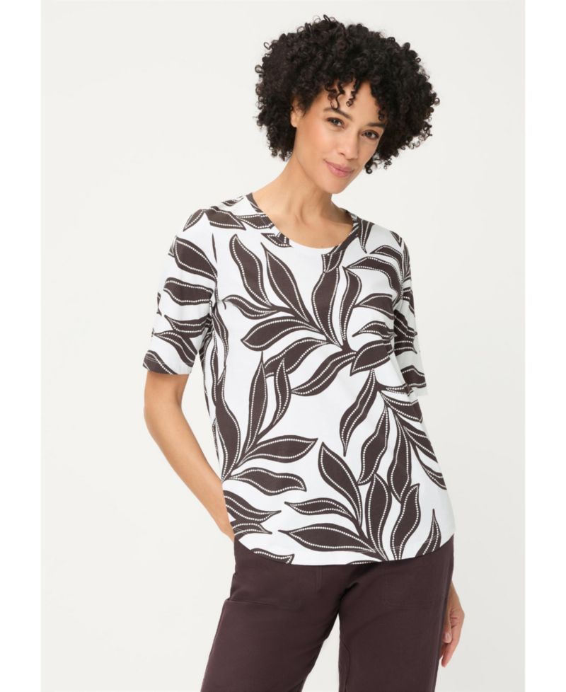 Women's Dotted Leaf Print T-Shirt