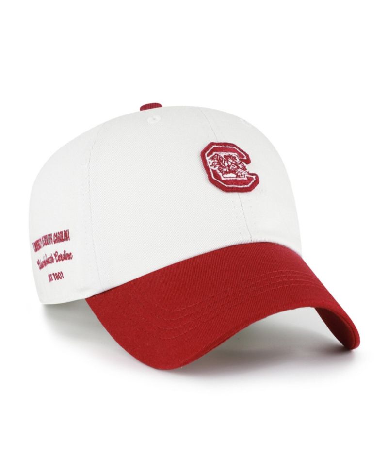 Men's '47 White/Garnet South Carolina Gamecocks Contemporary Basics Two Tone Clean Up Adjustable Hat