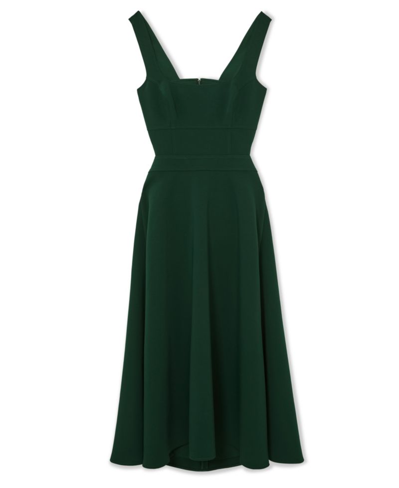 Women's Dina Waisted Cut-Out Twill Midi Dress