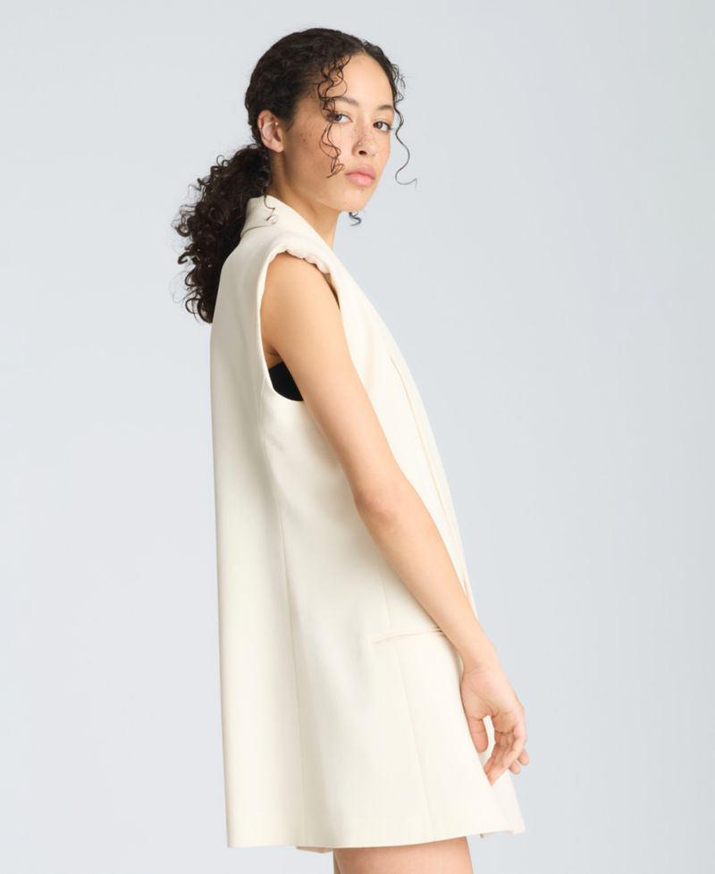 Women's Sleeveless V-Neck Blazer Mini Dress
