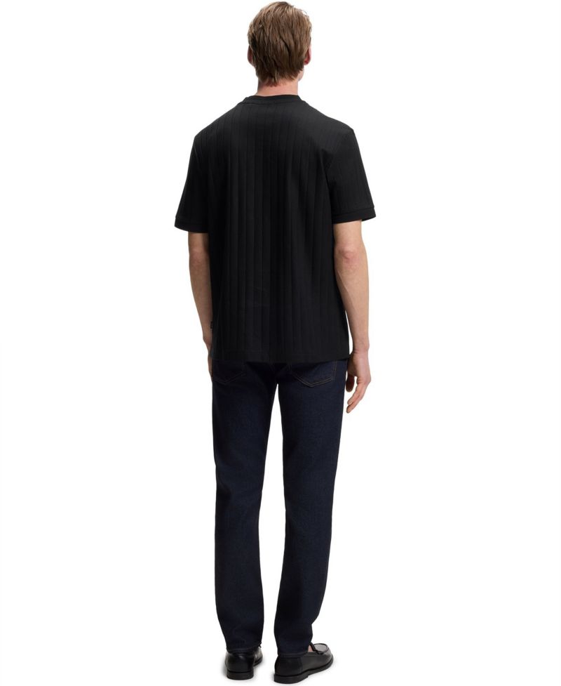 Men's Mercerised-Cotton Structured Stripe T-Shirt