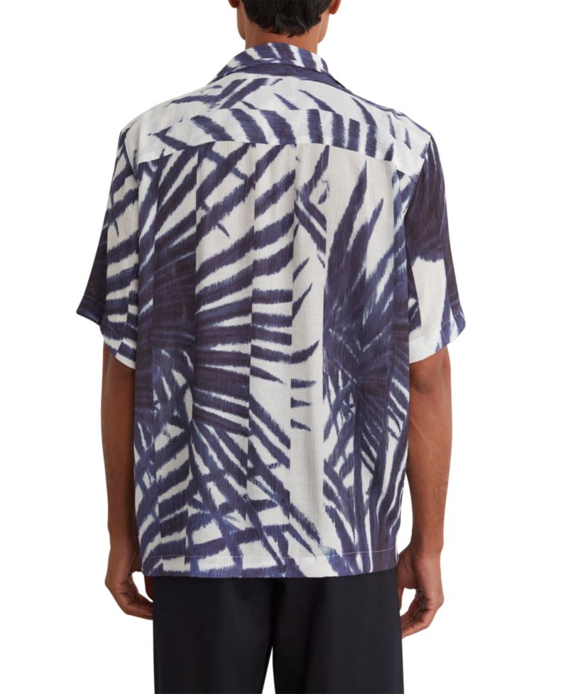 Men's Shindora Pliss&eacute; Cuban-Collar Short-Sleeve Shirt