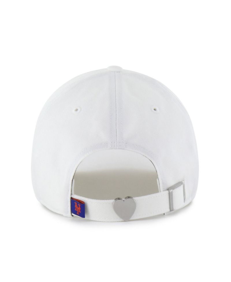 Women's '47 White New York Mets Trendy Script Clean Up Adjustable Hat