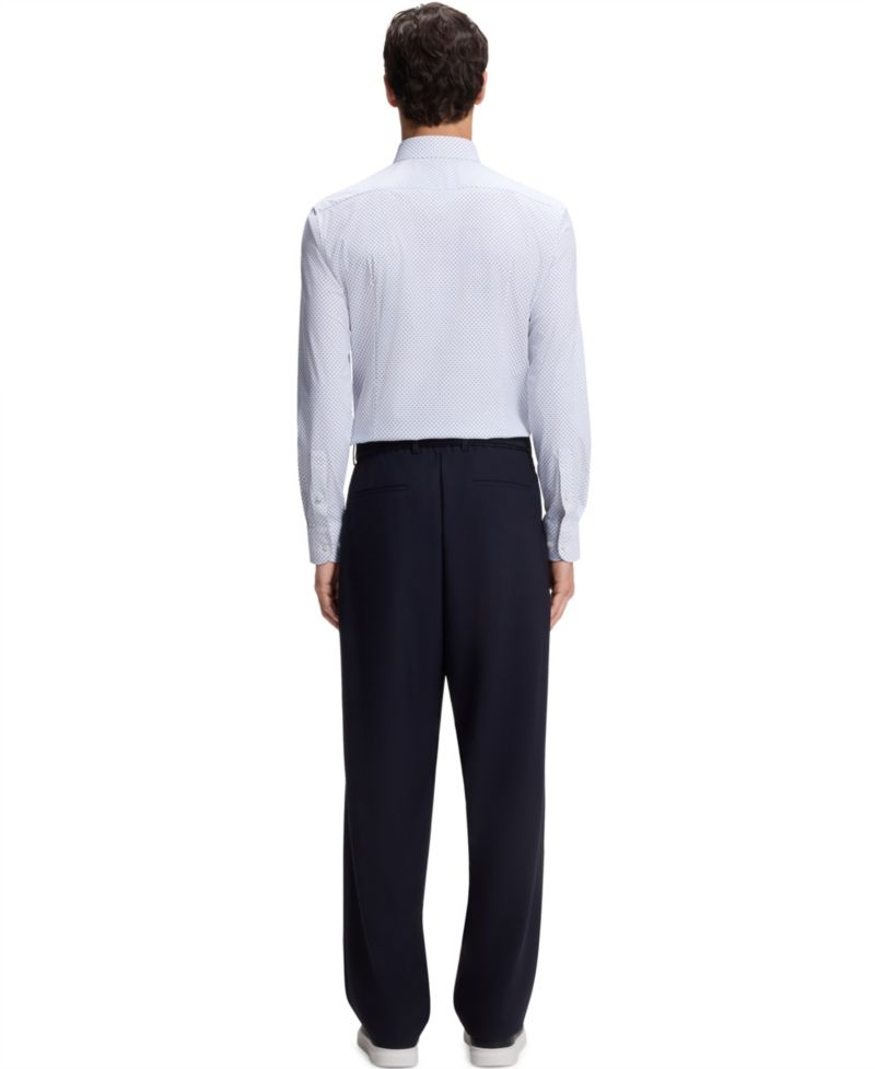 Men's Printed Performance-Stretch Fabric Slim-Fit Dress Shirt