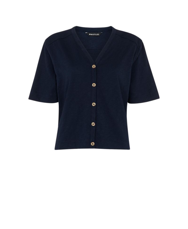 Women's Ella V-Neck Button Through Top