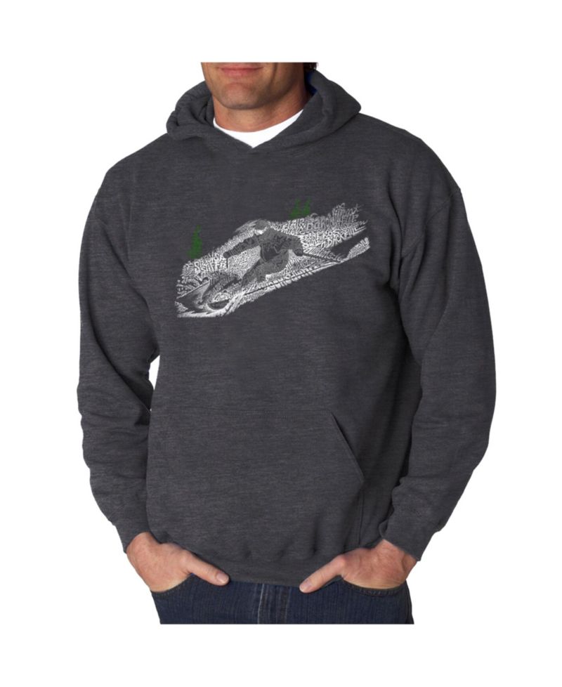 Men's Ski Word Art Hooded Sweatshirt