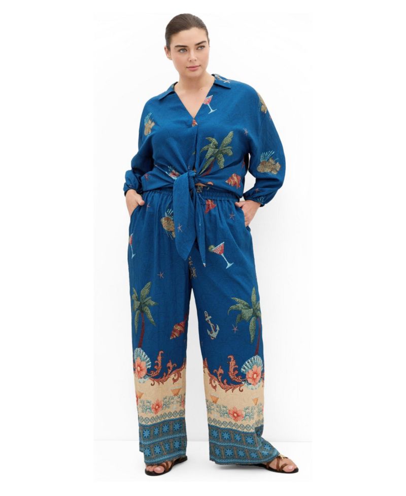 Women's Plus Size Tia Sea Print Shirt