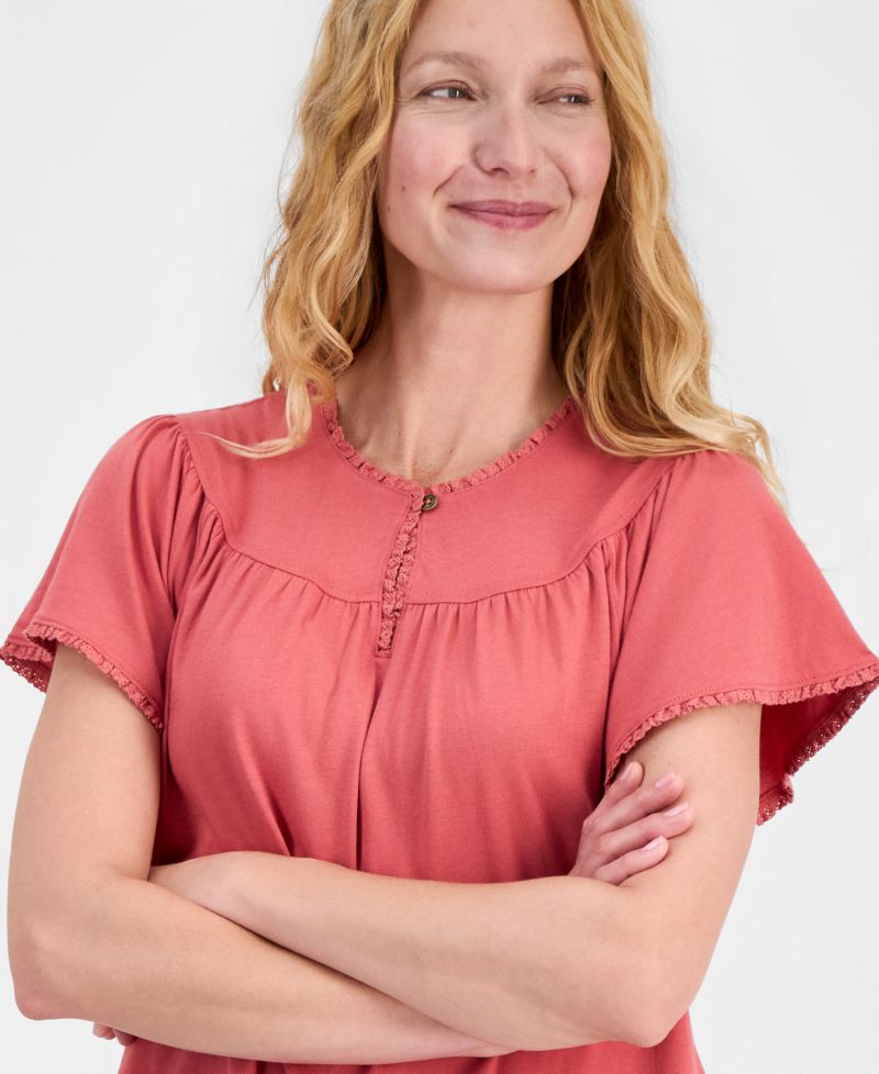 Women's Flutter-Sleeve Crewneck Tee