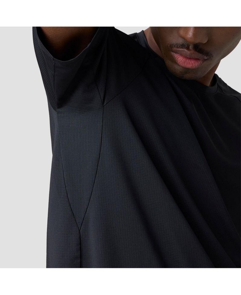 Men's Wasatch Adventure Run Crewneck Drop-Needle Grid Knit T-Shirt