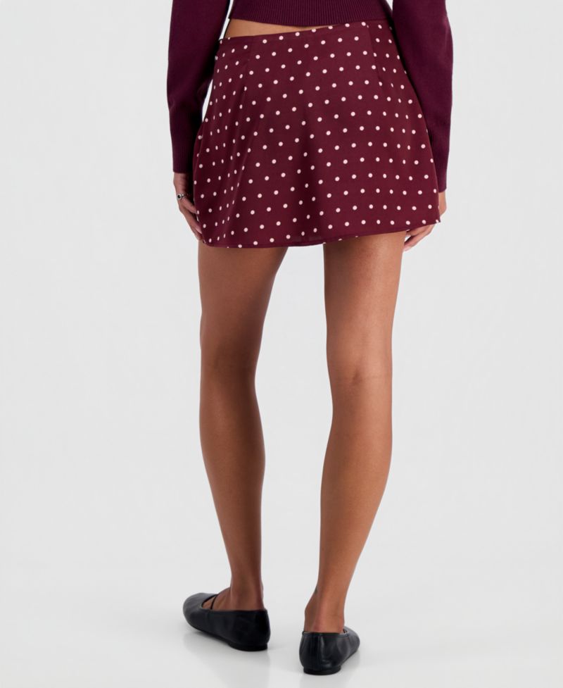 Juniors' Polka Dot Micro Mini Skort