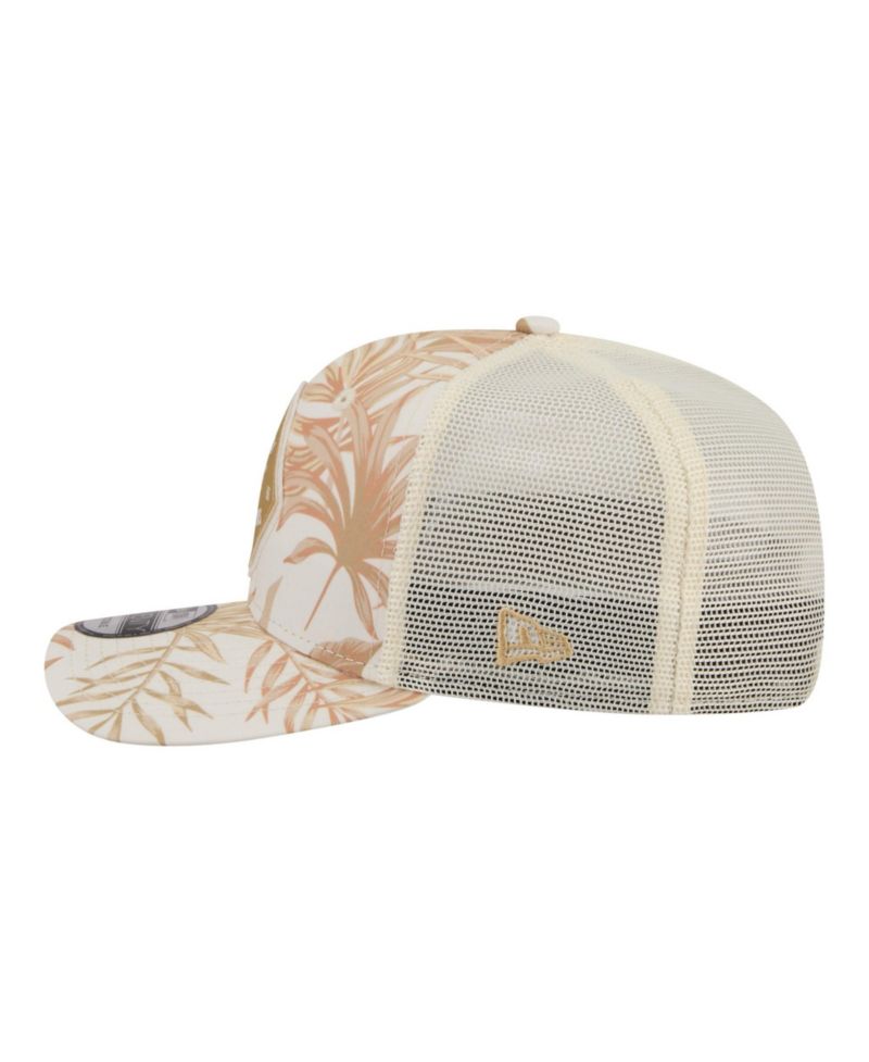 Men's Tan Miami Dolphins Tonal Palm COOLERA 9SEVENTY Adjustable Trucker Hat