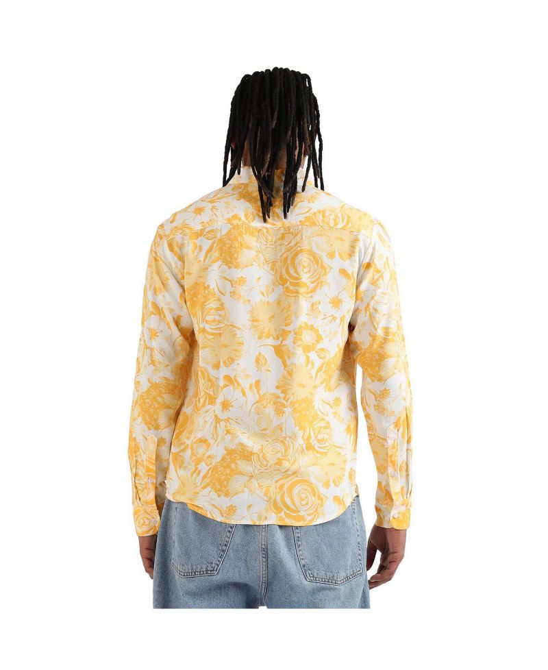 Men's EcoLiva Yellow Contrast Botanical Shirt