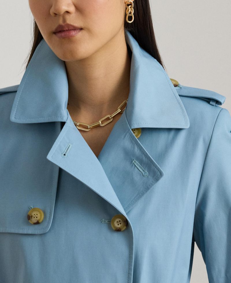 Petite Belted Water-Resistant Trench Coat