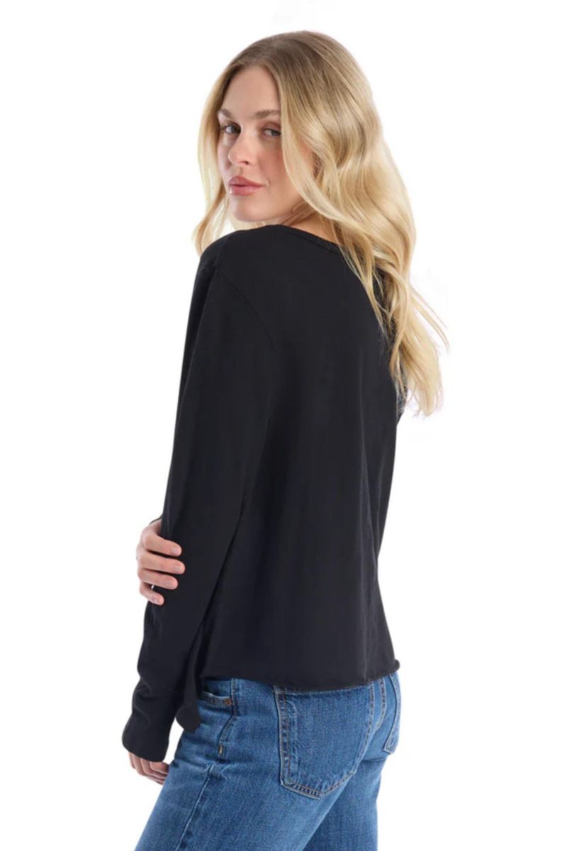 Women's Clothing Long Sleeve with Asymmetrical Hem Tee