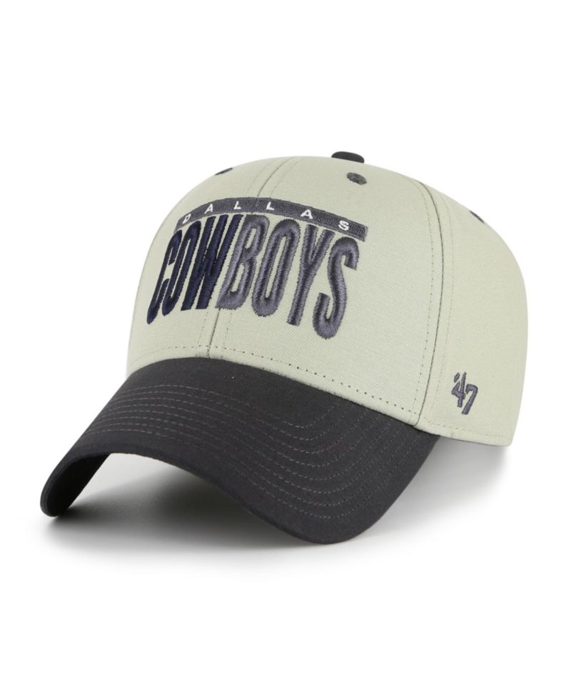 Men's '47 Gray/Black Dallas Cowboys Half Block Text MVP Adjustable Hat
