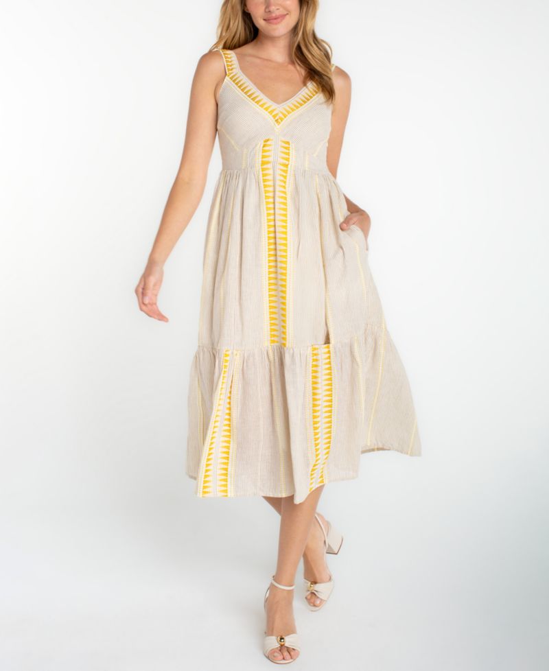 Petite Sleeveless V-Neck Midi Dress