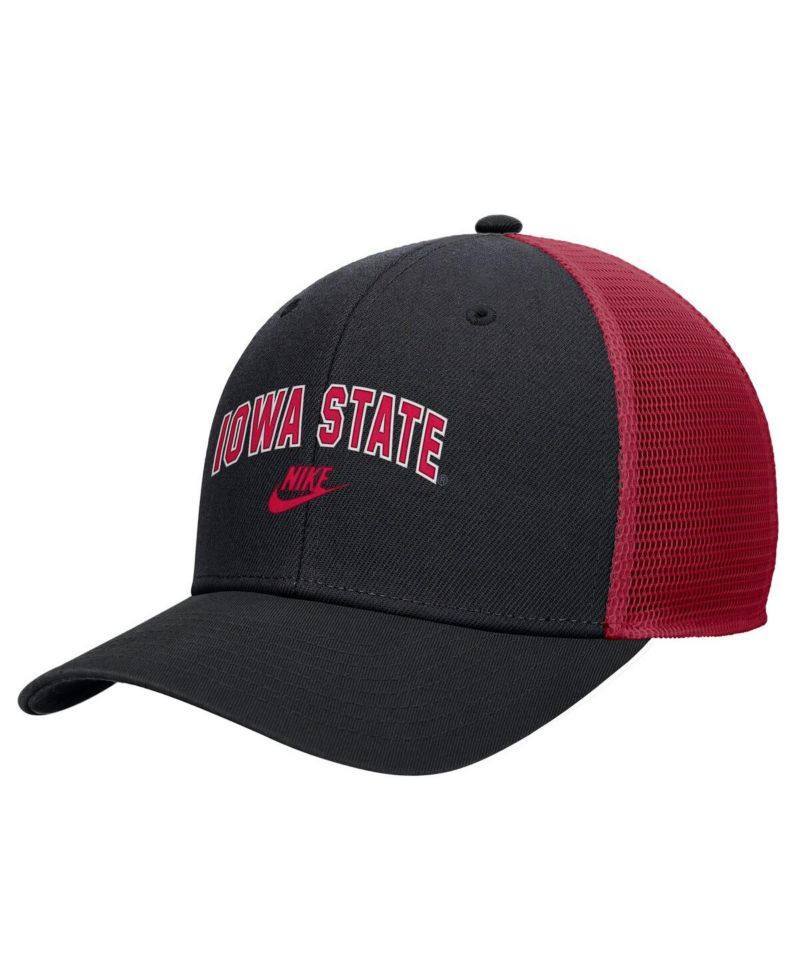 Men's Black Iowa State Cyclones Vintage Arch Rise Performance Trucker Adjustable Hat