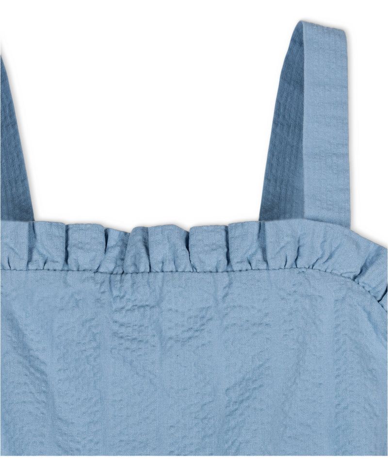Little Girls Hope and Henry Organic Ruffle Edge Seersucker Apron Dress
