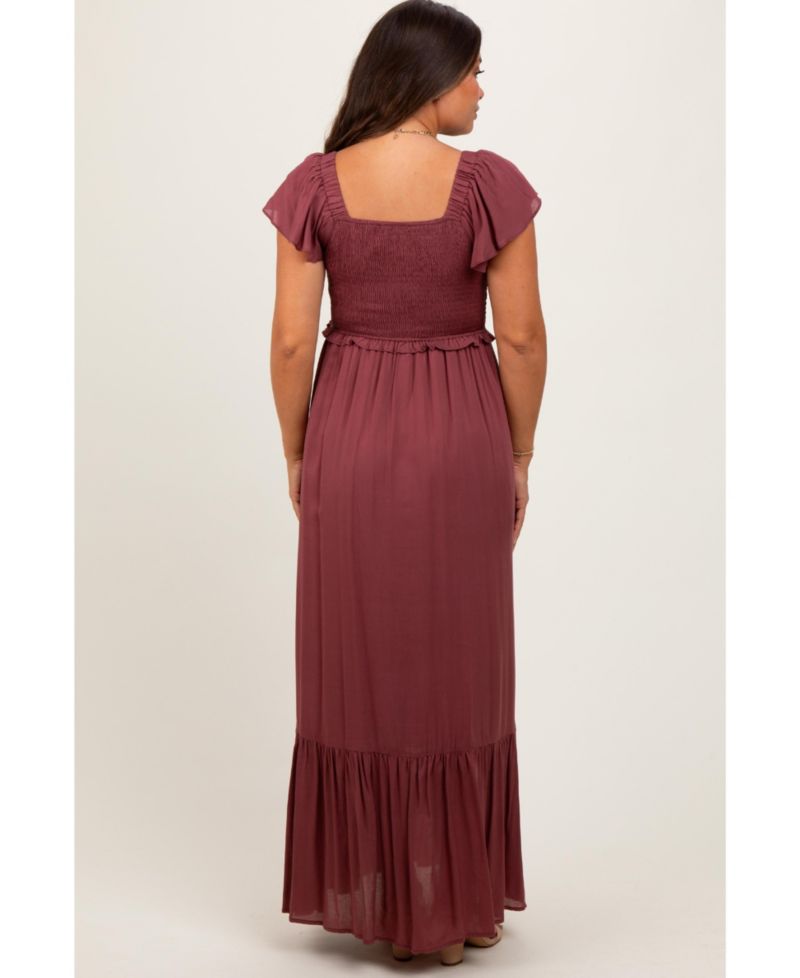Women's Smocked Top Woven Maxi Dress