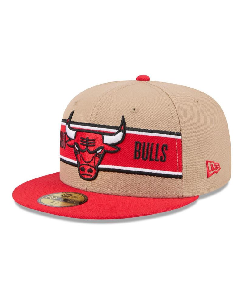 Men's Tan/Red Chicago Bulls 2024 NBA Draft 59FIFTY Fitted Hat