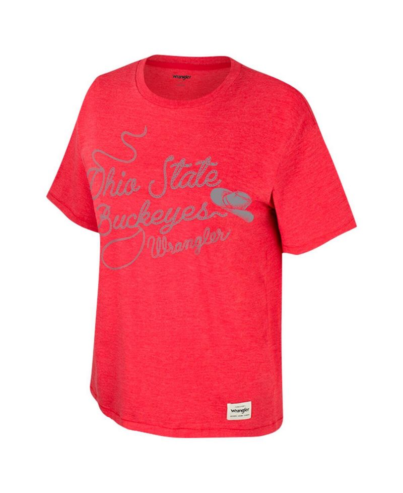 Women's Scarlet Ohio State Buckeyes Lasso Oversized T-Shirt