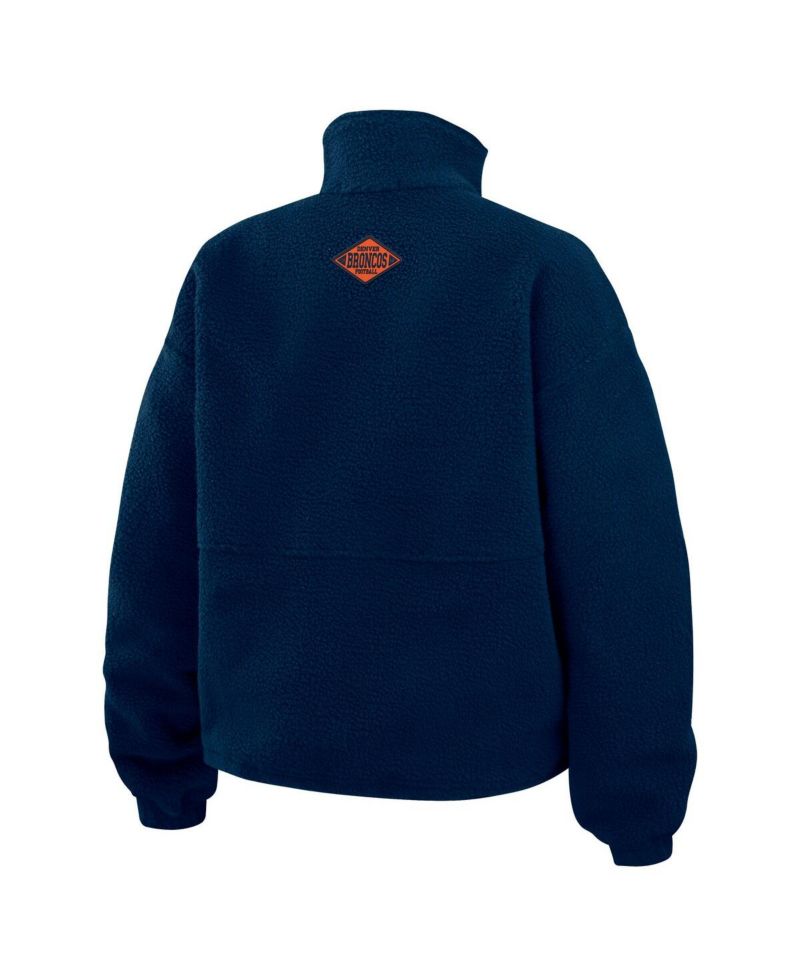 Women's Navy Denver Broncos Polar Fleece Half-Zip Jacket
