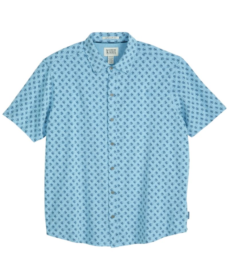 Men's Short-Sleeve Mirco Print Shirt