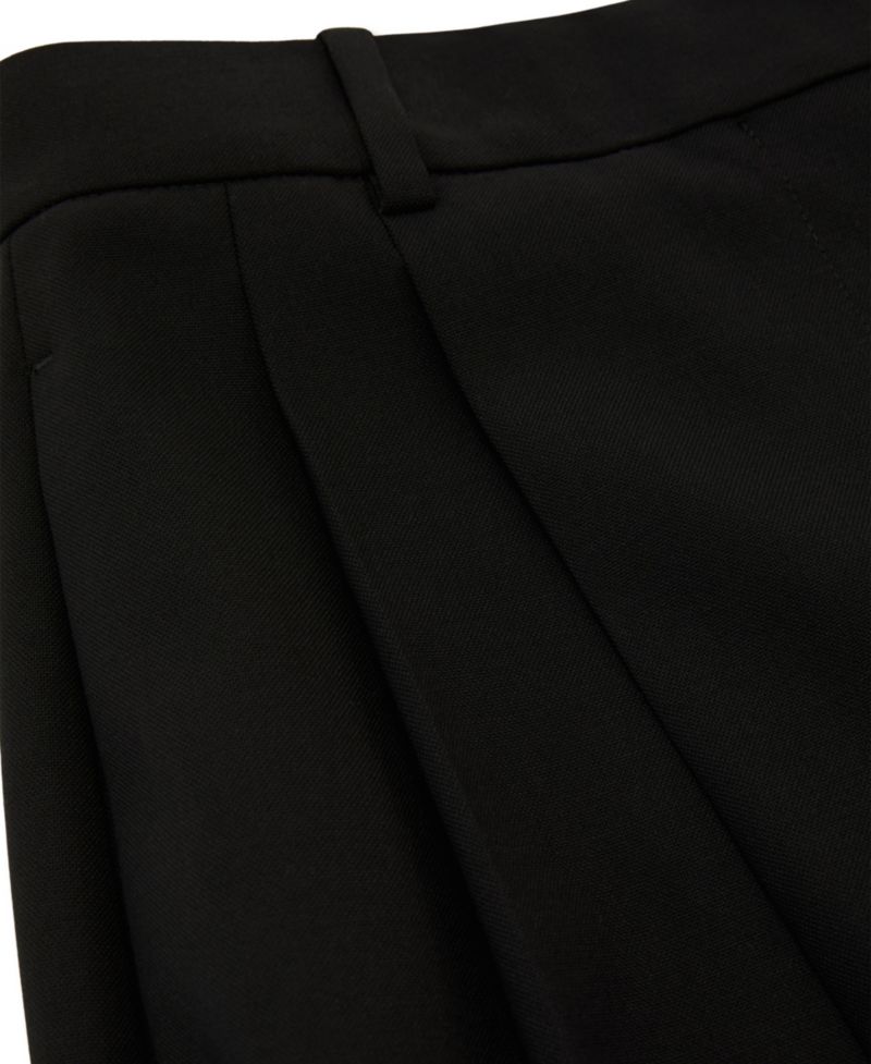Petite Pleated Wide-Leg Wool-Blend Pants