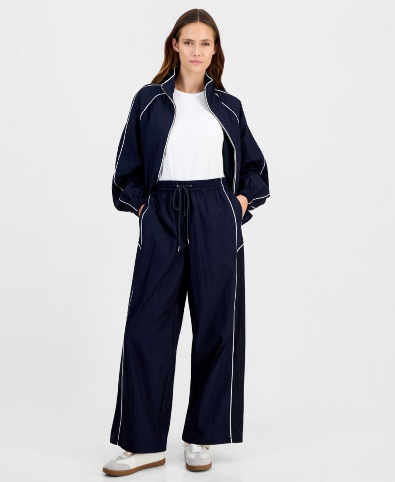 Women's Wide-Leg Pull-On Track Style Pants