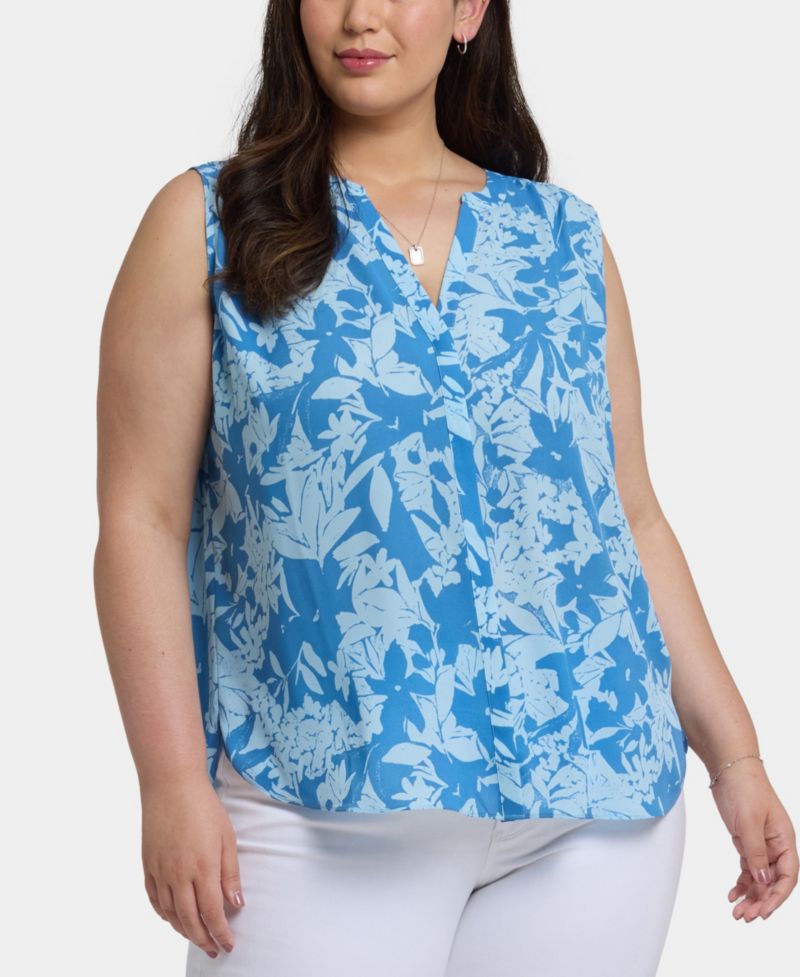 Plus Size Sleeveless Pintuck Top