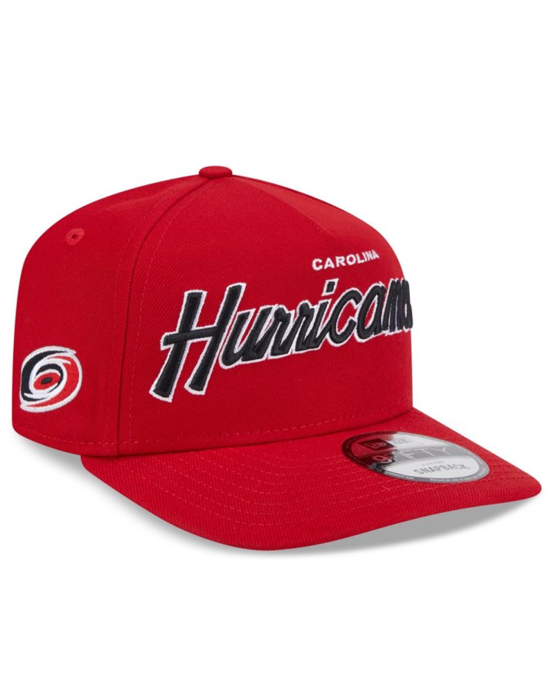 Men's Red Carolina Hurricanes Script 9FIFTY A-Frame Snapback Hat