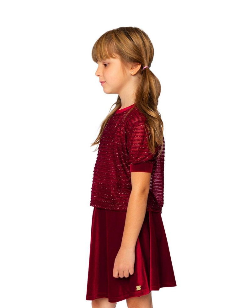 Little and Big Girl 6-14 Fake Layering Top