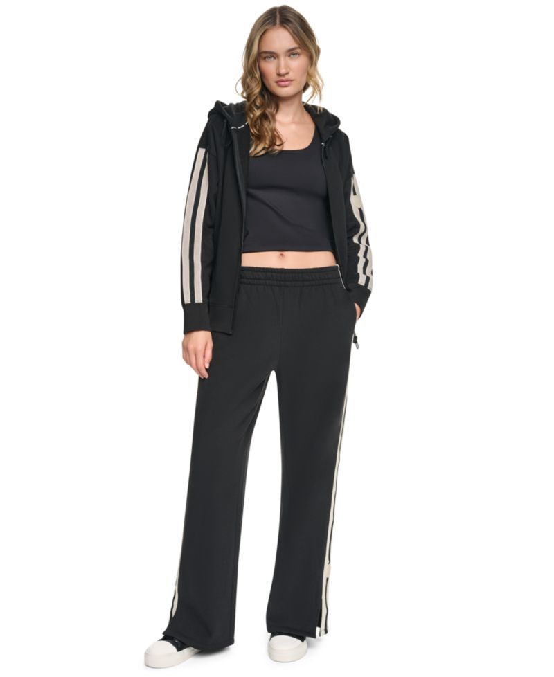 Women's High-Rise Textured Tape Straight-Leg Track Pants