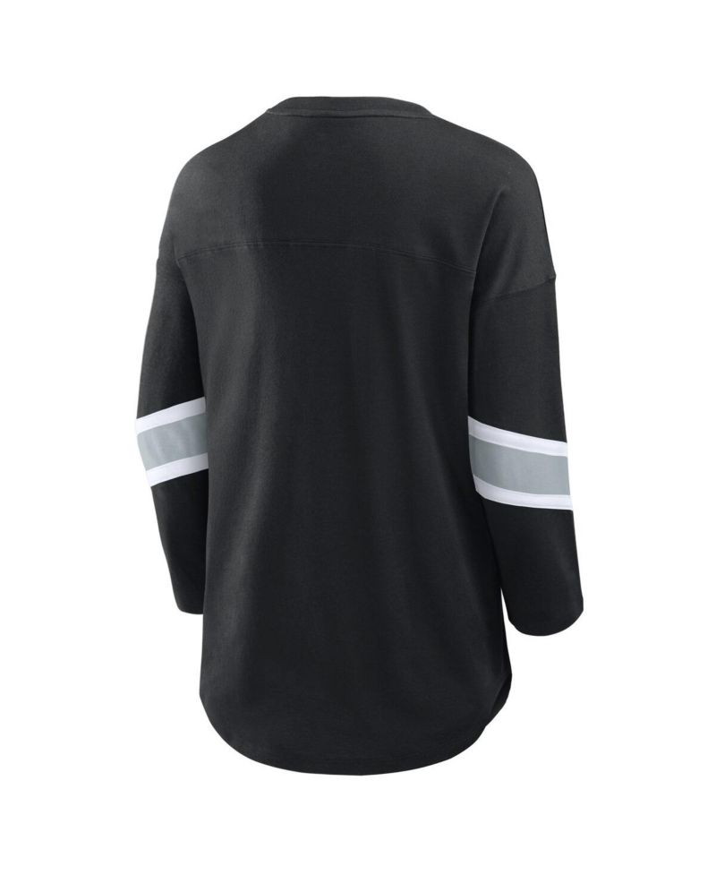 Women's Black Las Vegas Raiders Redzone 3/4-Sleeve T-Shirt