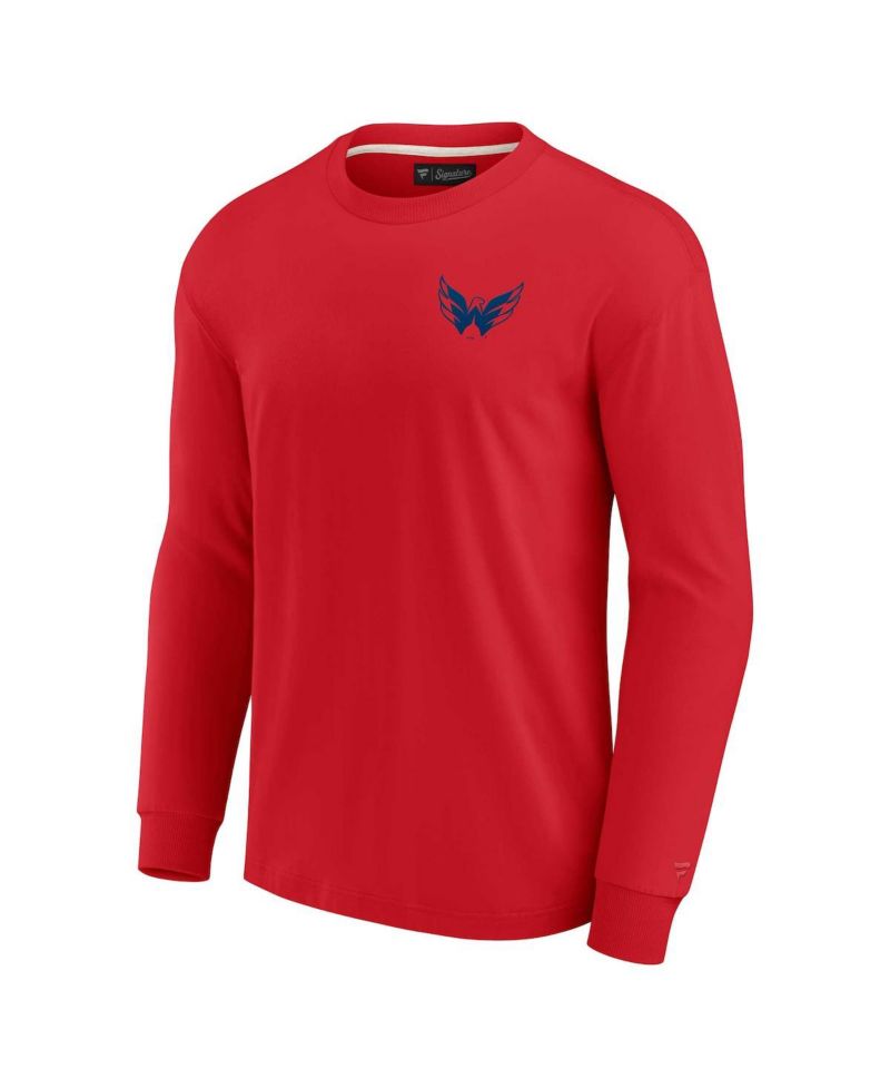Men's and Women's Red Washington Capitals Super Soft Long Sleeve T-shirt