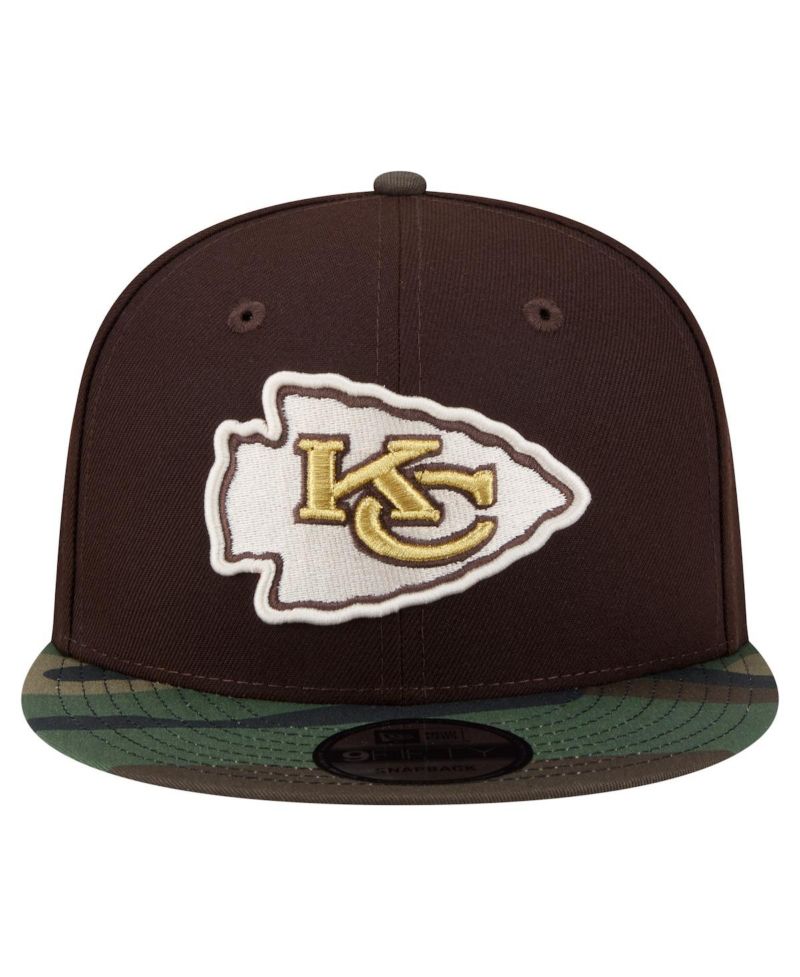 Men's Dark Brown Kansas City Chiefs Burnt Wood Camo 9FIFTY Snapback Hat