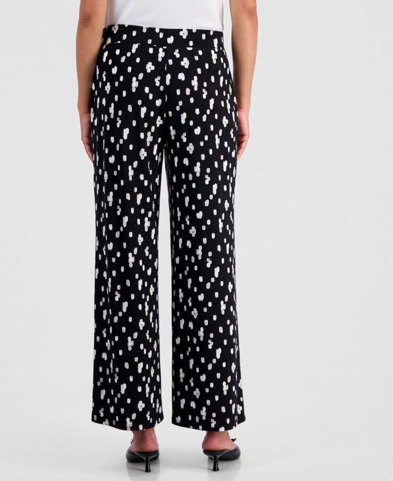 Women's Pull-On Printed Wide-Leg Soft Pants, Regular & Petite