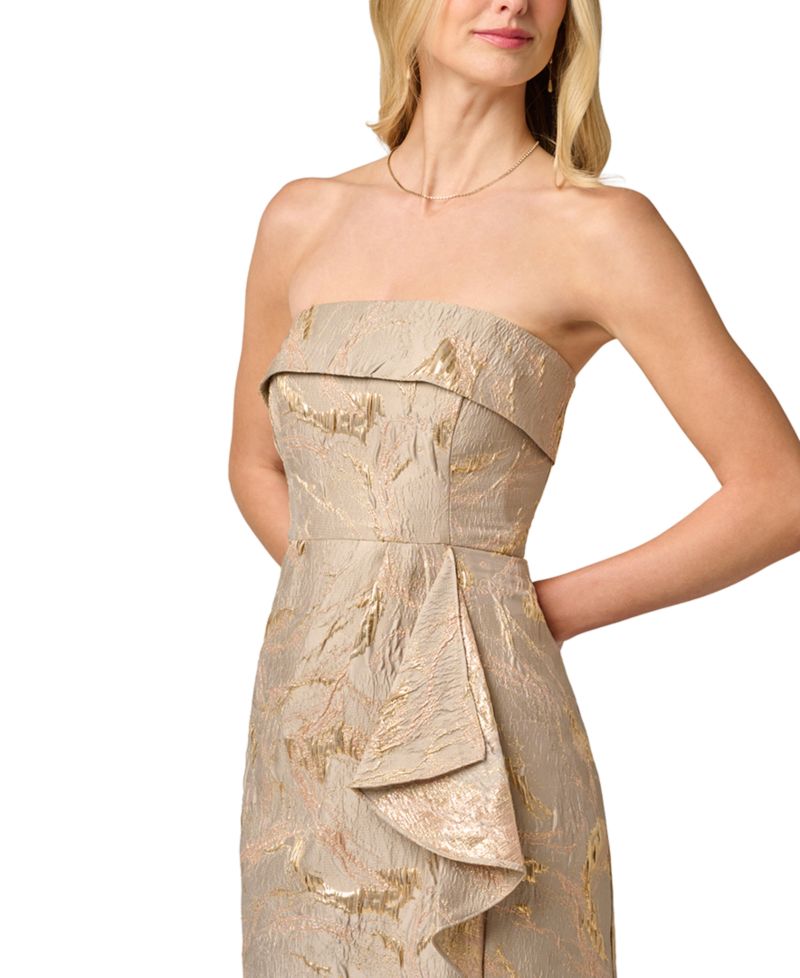 Women's Strapless Mermaid Metallic Dress