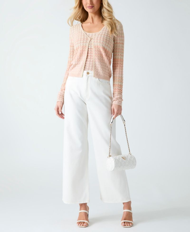 Women's Rosalyn Cover Shoulder V-Neck Cropped Sweater