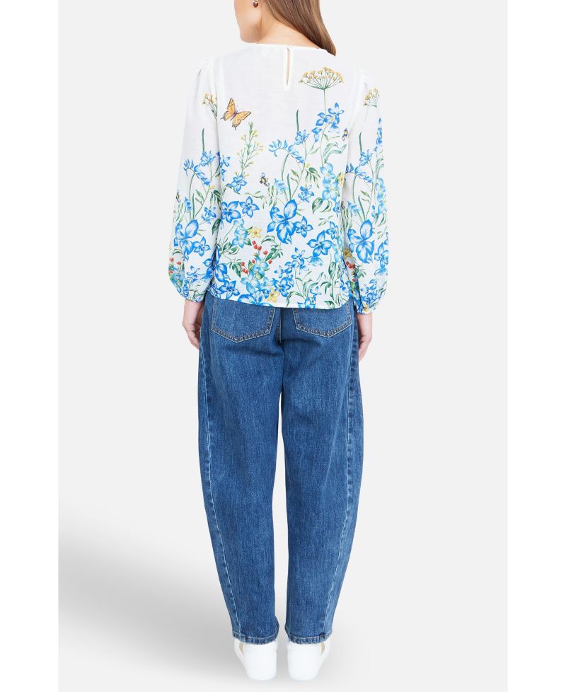 Women's Butterfly Print Long Sleeve Top