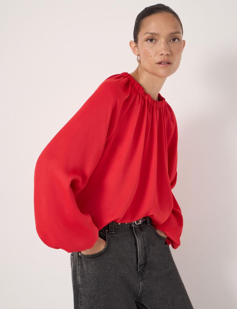 Women's Satin Bubble Hem Top