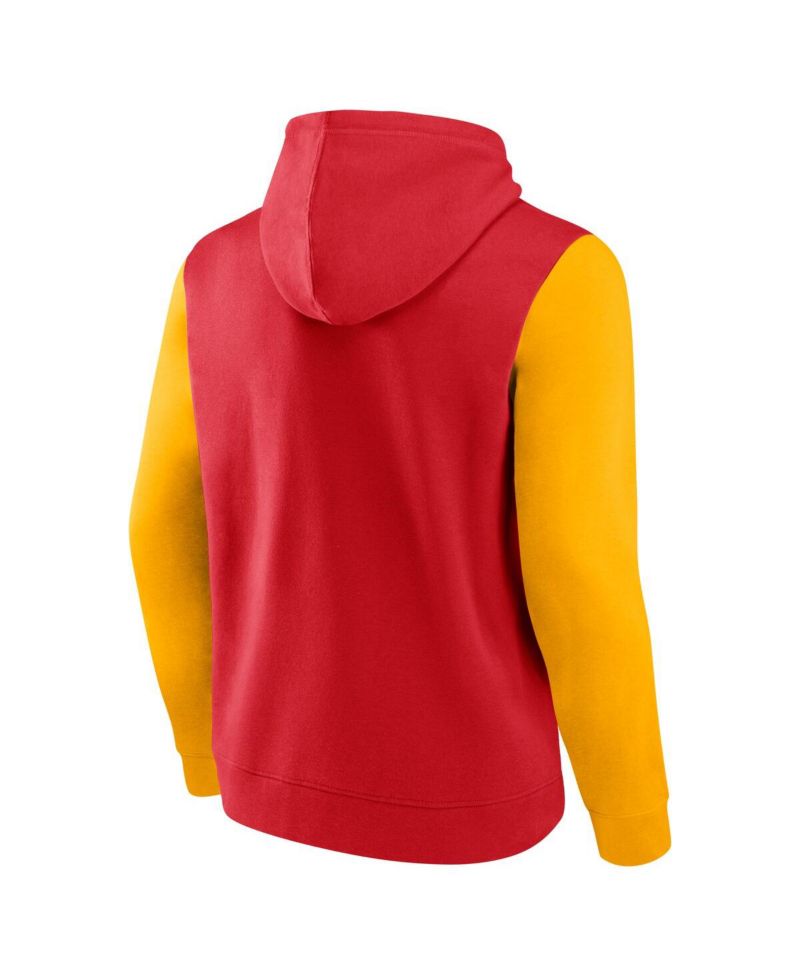 Men's Red Calgary Flames Deliver Fleece Pullover Hoodie