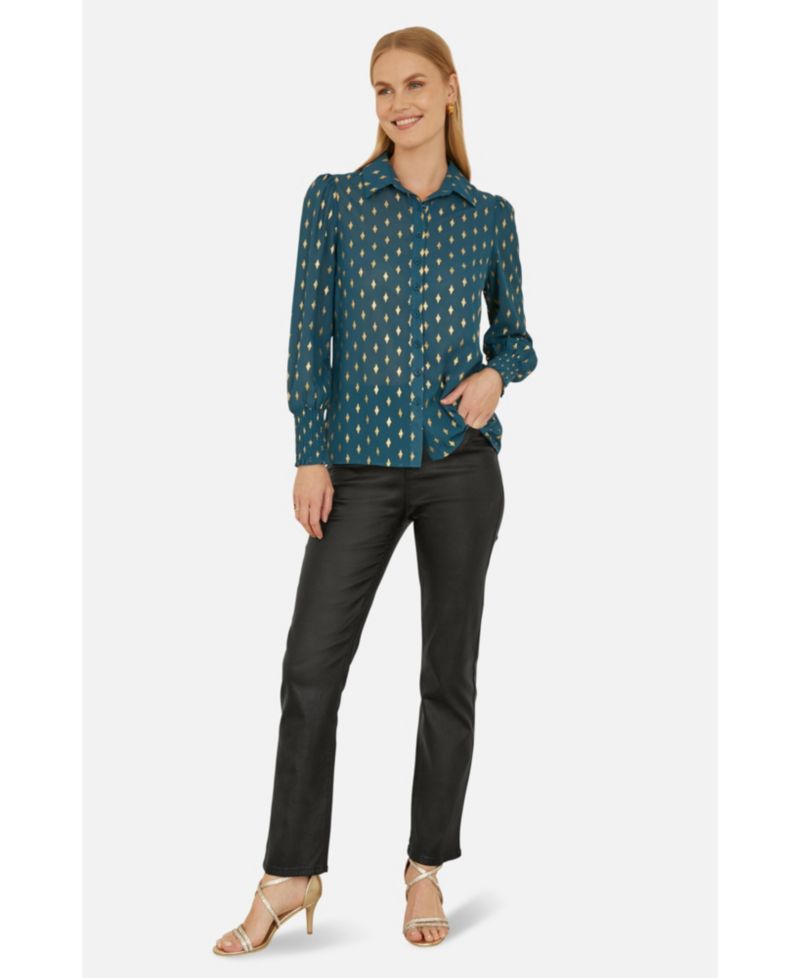 Women's Diamond Foil Print Blouse